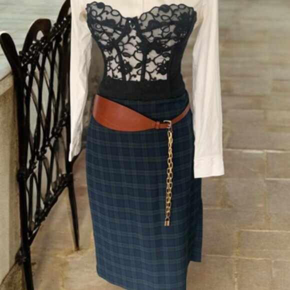 Banana Republic  Blue and Green tartan  Skirt  -  Size 8 - Picture 2 of 12